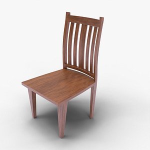 3D Realistic Wooden Chair 3D Model