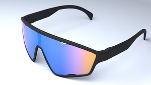 Mask sunglasses with gradient lenses 3D