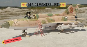 MiG 21 - Rigged & Animated - with Interior - M4