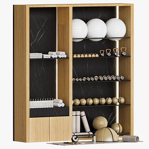 A set of yoga and fitness equipments 3D model