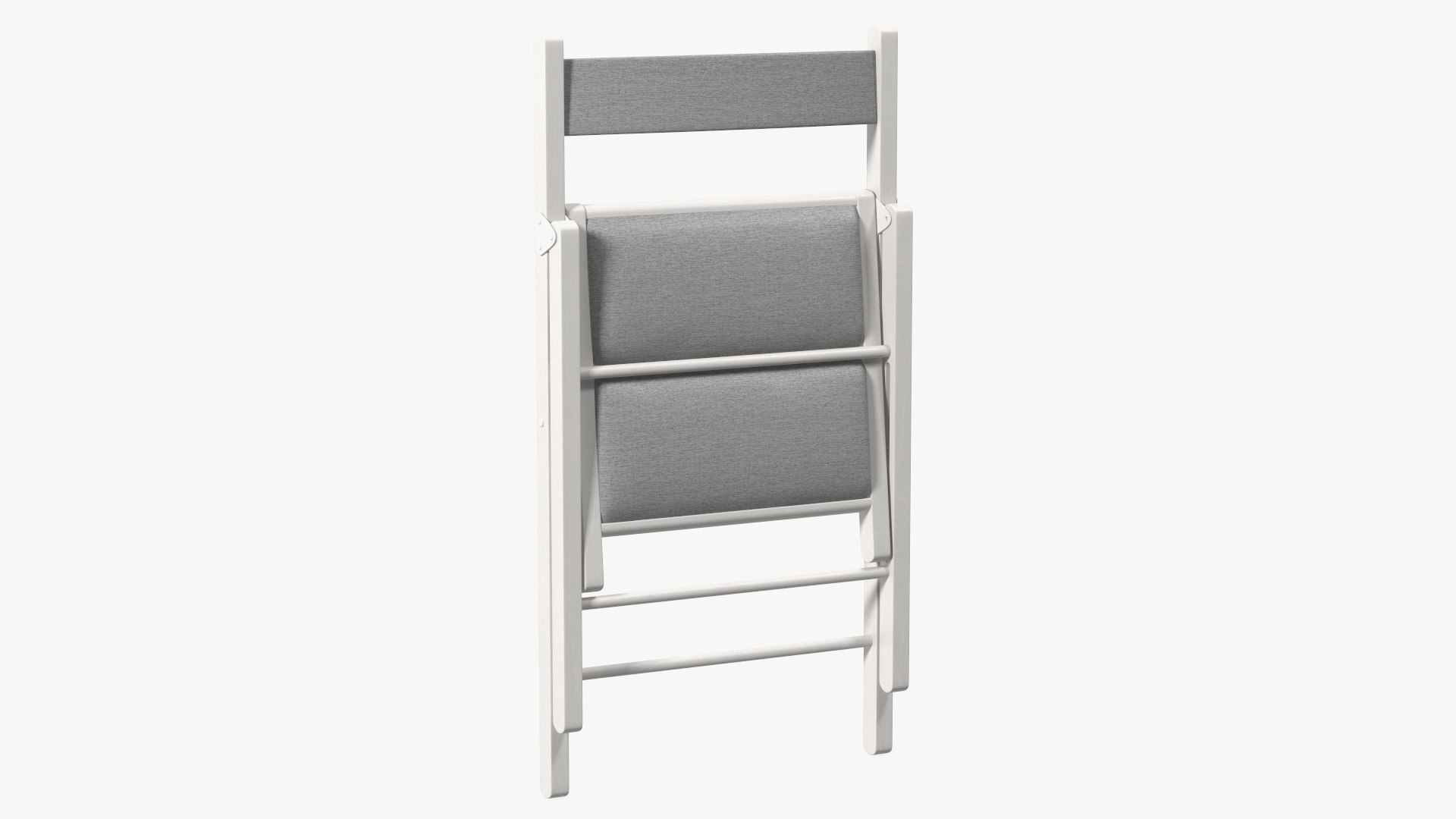Soft Seat Folding Chair White Closed 3D model preview