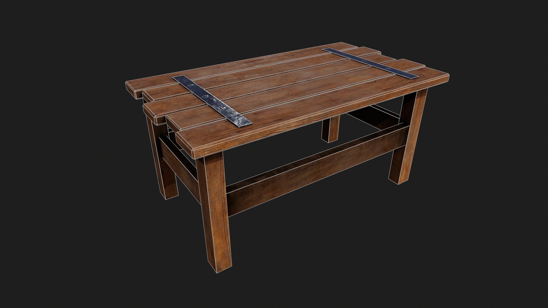 3D Realistic Wooden Table - TurboSquid 2429062