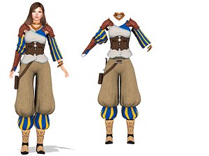 3D medieval roleplay cosplay wizard model