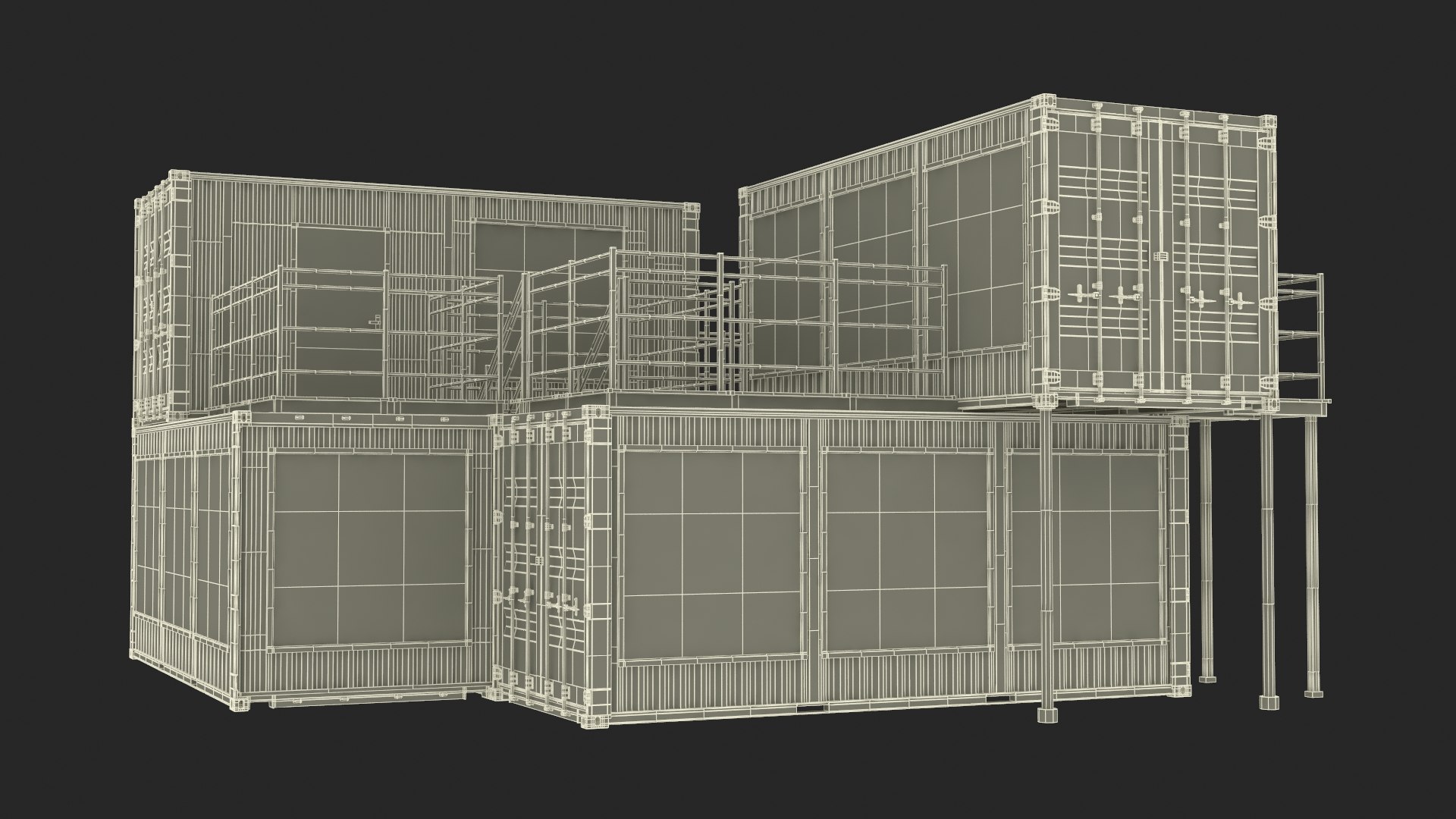 3D Modern Container Office White - TurboSquid 2278927