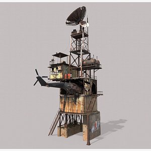 3D Post-Apocalyptic Outpost Tower