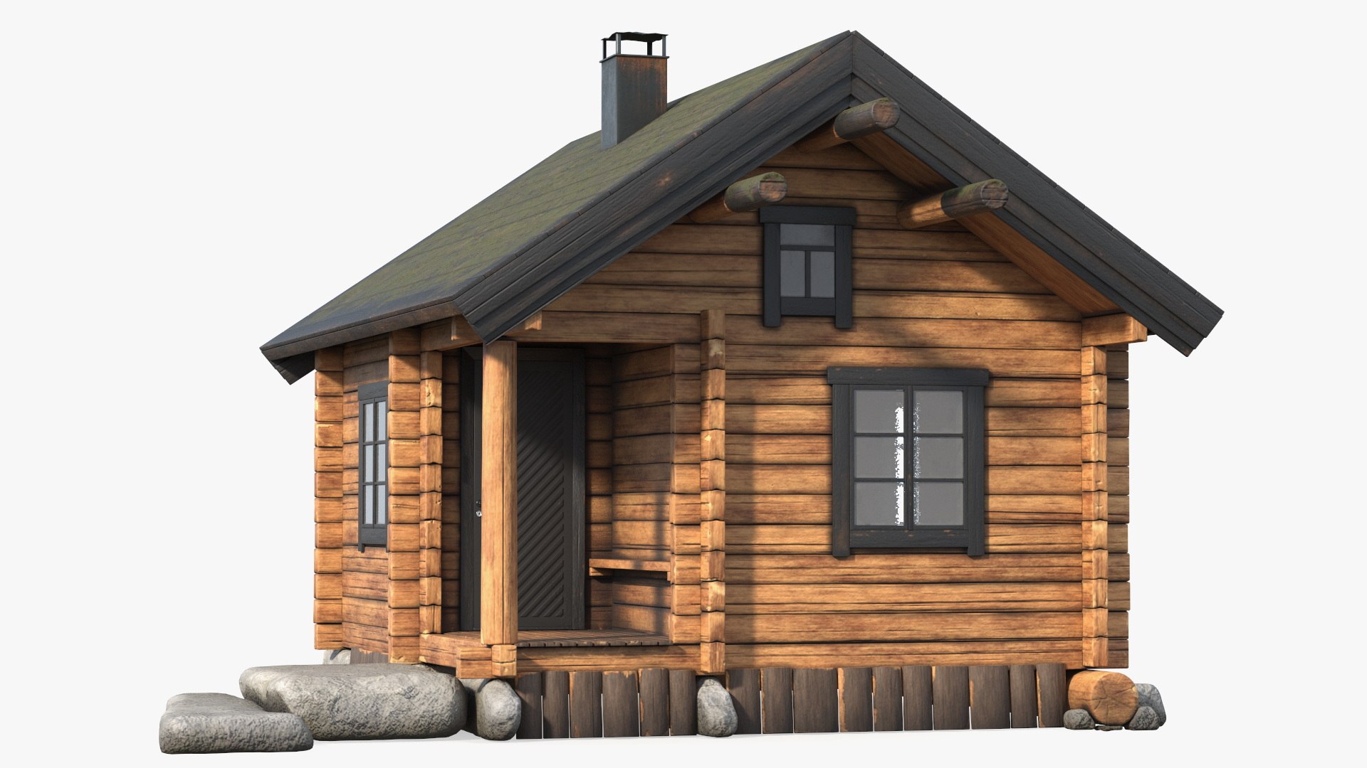 Wooden Hunting House 3D model preview