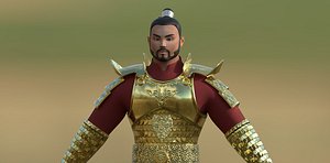 3D Ancient Chinese samurai warrior model