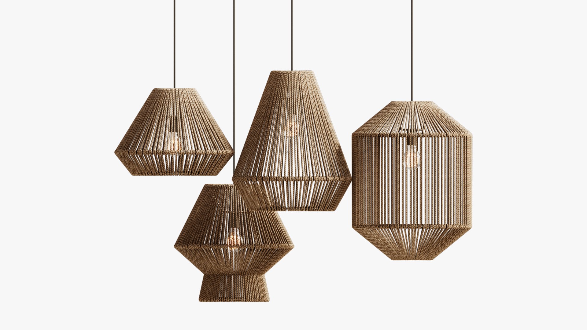 Curated Nomad Westlake Seagrass Beige Pendant Shade Home Decor 3D Model