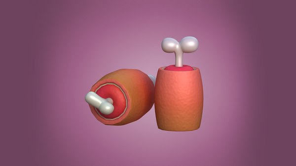 3D Ham in cartoon style Cartoon Ham Meat model