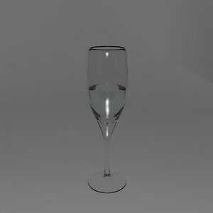 3d wine champagne glass