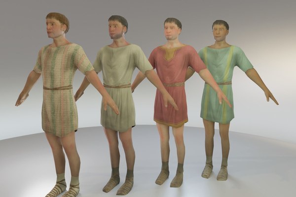 3D Rigged Roman Peasant Men