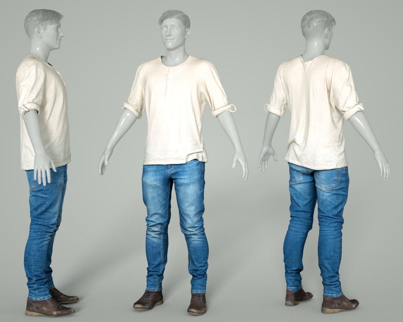 3D male clothing outfit model - TurboSquid 1329844