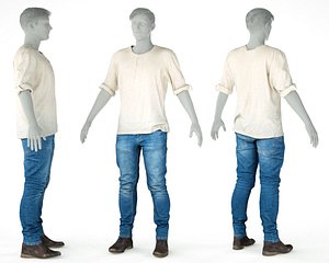 3D male clothing outfit model