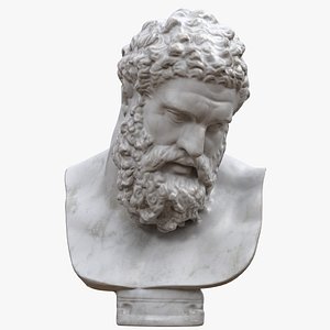 3D marble bust farnese hercules