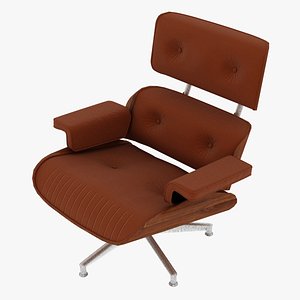 Eames Lounge Classic Chair Arancio Fabric Cherry Details 3D model