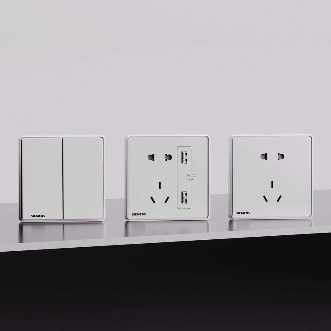 Switch Socket Panel 3D - TurboSquid 1992365