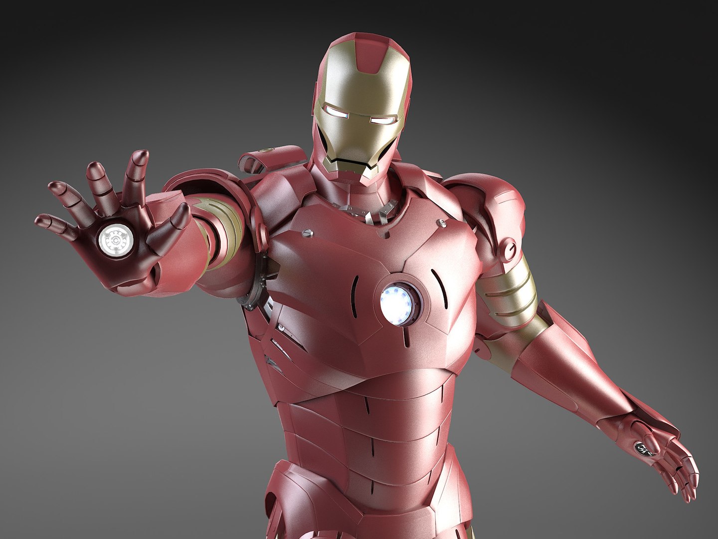 3d iron man rigged