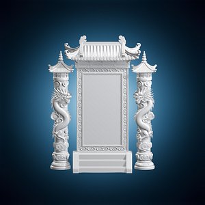 Dragon Imperial Scroll Frame 3D Print Model