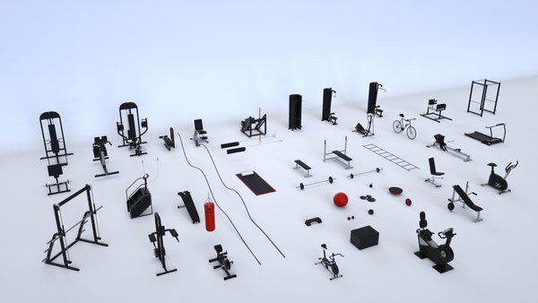 3D Massive Gym Equipment Collection TurboSquid 1334771