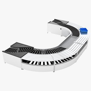 Security System Airport Conveyor Belt 01 3D
