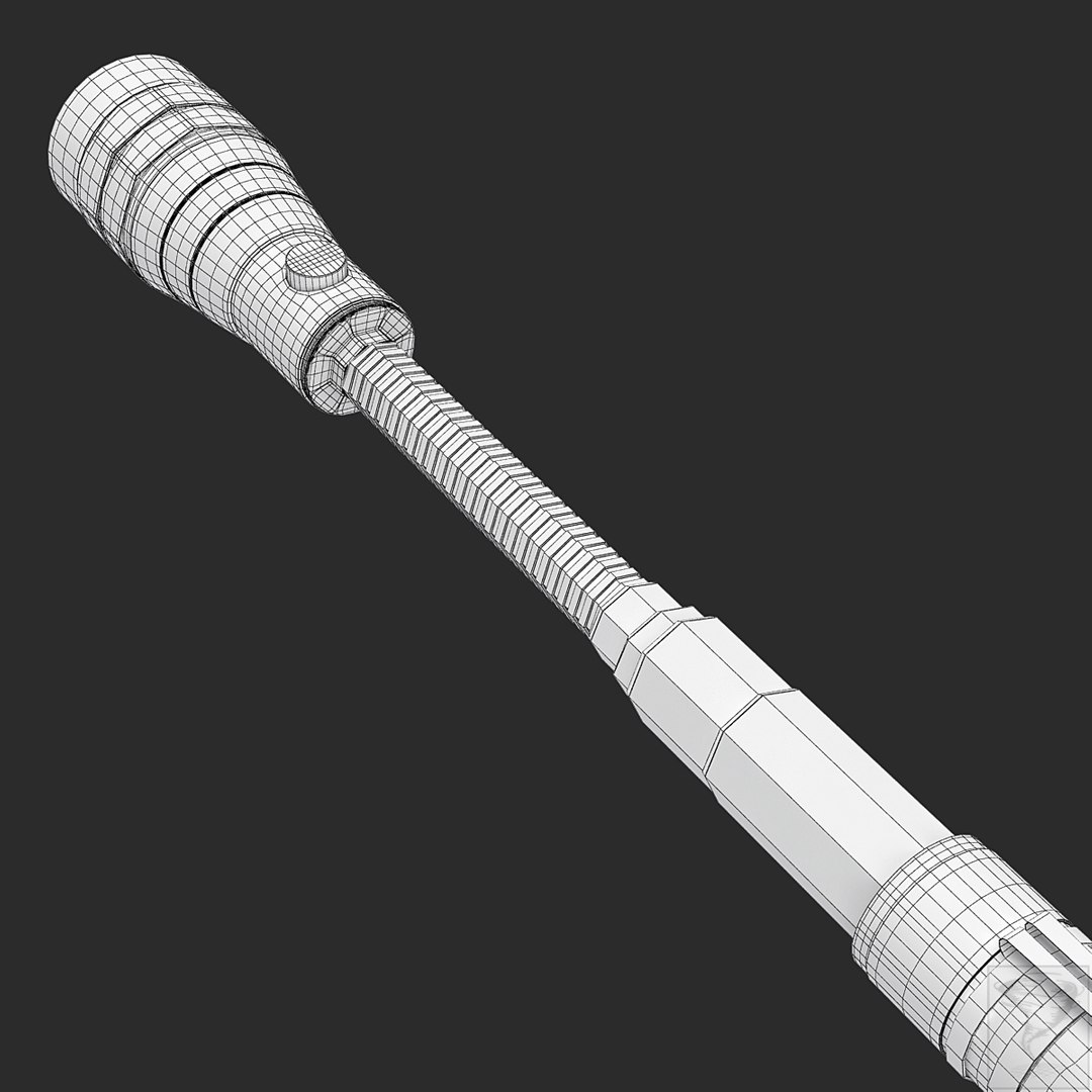 3d extendable flashlight lights model