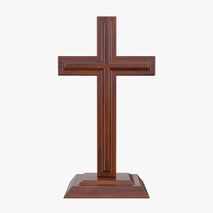 Wooden Desk Crucifix 3D model