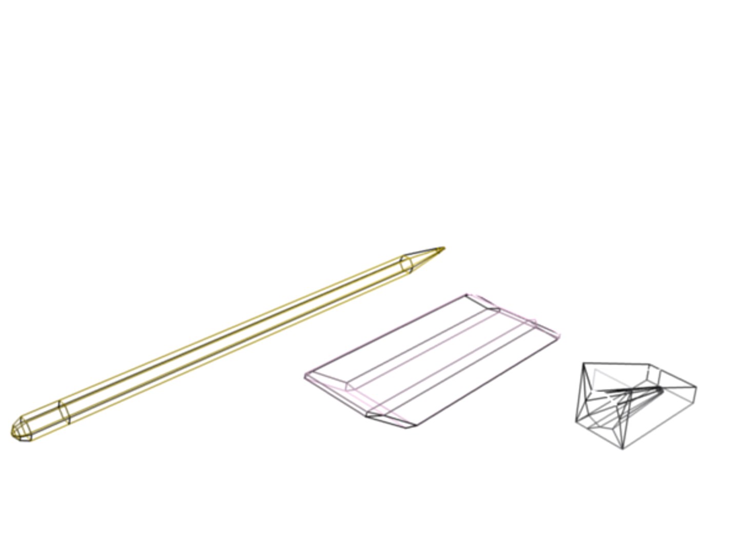 yellow pencil eraser sharpener 3d x