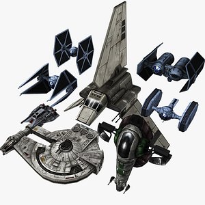 star wars pack fighter 3d obj