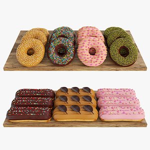 3D Donuts and eclairs