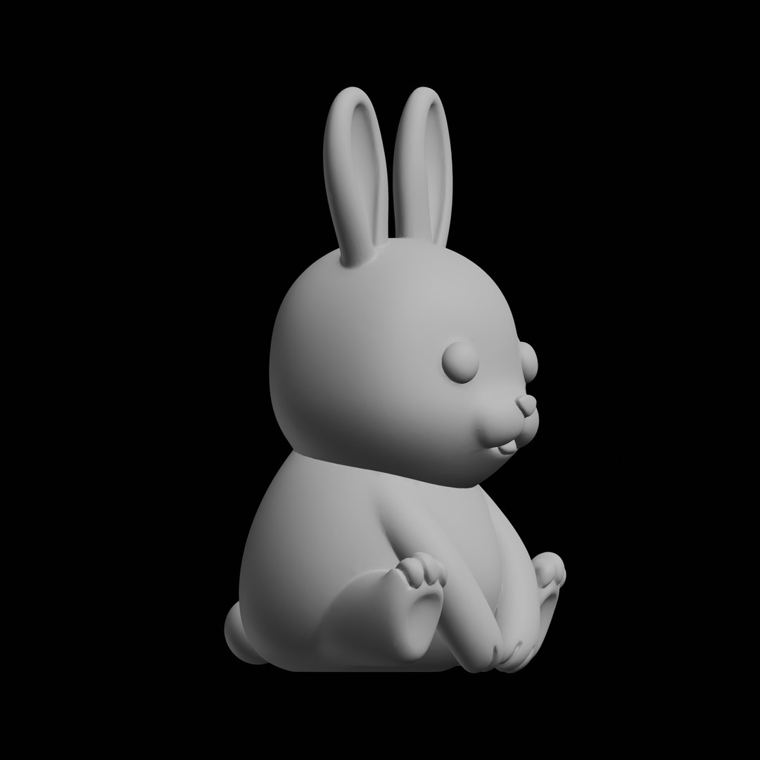 Cute Rabbit Figure 3D Print Model 3D Model - TurboSquid 2527543