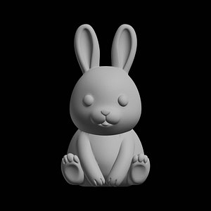 Cute Rabbit Figure 3D Print Model 3D model