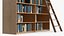 Mueble de estantería de madera con escalera de biblioteca