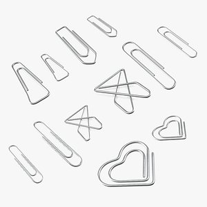 Metal Paper Clips Collection 3 3D model