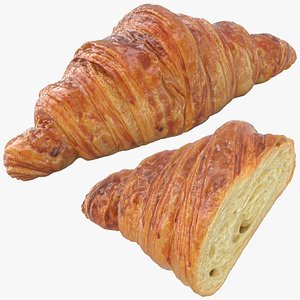 3D Classic Butter Croissant Collection