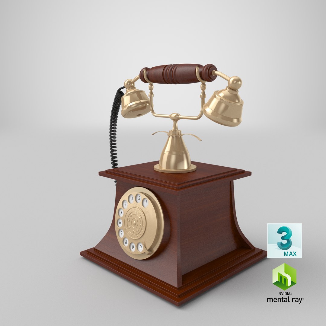 3D Vintage Telephone model https://p.turbosquid.com/ts-thumb/XG/kWfu3Z/DT/stemcell_max_mental_ray_render/png/1673511100/1920x1080/fit_q87/71d2730330dcc3a182576e0337bce289e1f3de6b/stemcell_max_mental_ray_render.jpg