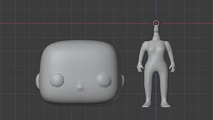 Blank Female Funko Pop Figure with Peg Attachment 3D model