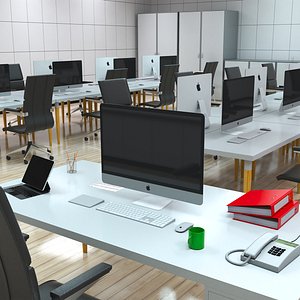 Computer Laboratory Classroom 3D model