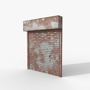 Metal rusty industrial door 3D model