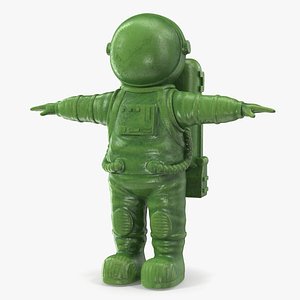 Astronaut Toy Character Green T-pose