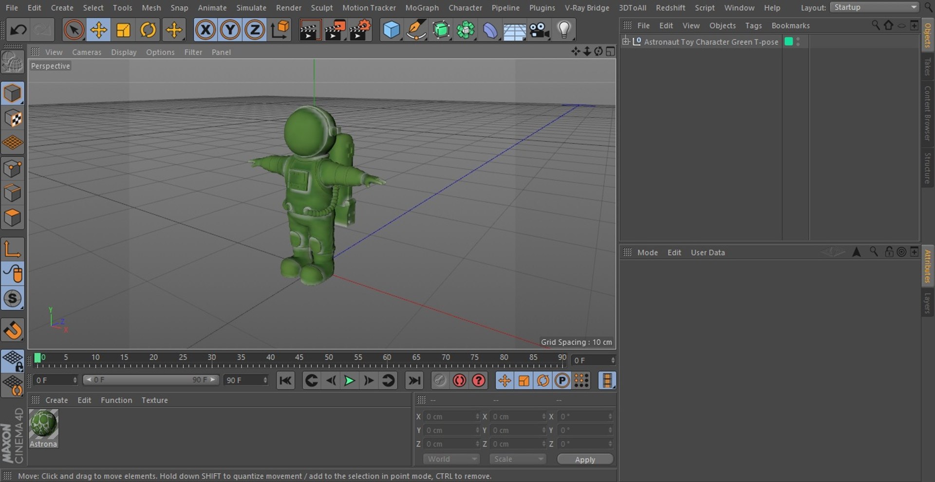 Astronaut Toy Character Green T-pose 3D - TurboSquid 1907976