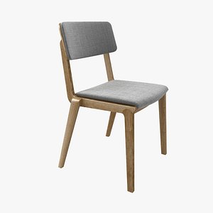 chair wing 01 wood 3D model