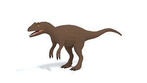 3D Low Poly Cartoon Allosaurus Dinosaur