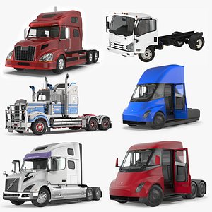 3D Rigged Trucks Collection 3 model
