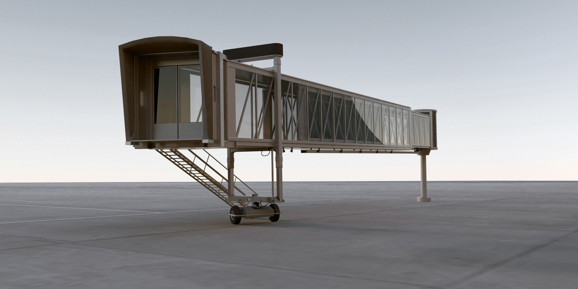 Airport Jetway - Animate 3d Model