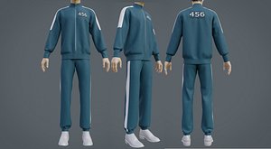 Squid Game Players Uniform - 456 Male Tracksuit Costume 3D
