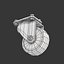 3D caster set wheel model