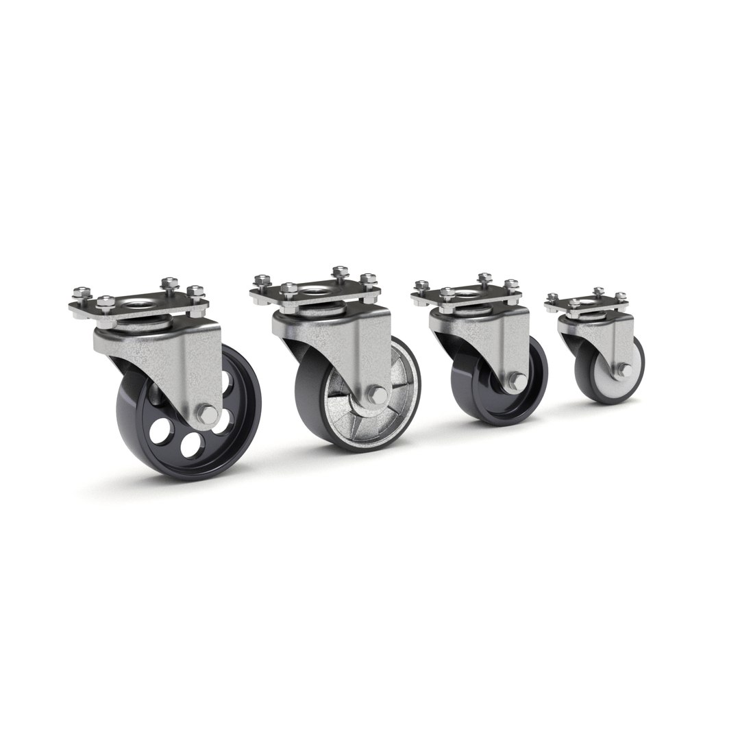 3D caster set wheel model https://p.turbosquid.com/ts-thumb/XH/KTwnio/BGWCLfak/casterwheel01ts/png/1519972682/1920x1080/fit_q87/235511a545ab70f82c3a2f0bb717c0c4da64a953/casterwheel01ts.jpg