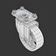 3D caster set wheel model