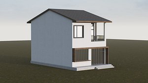 3D Modern rural self-built house