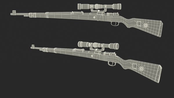 Modèle 3d De Carabine à Verrou Mauser Kar98k Avec Lunette Turbosquid